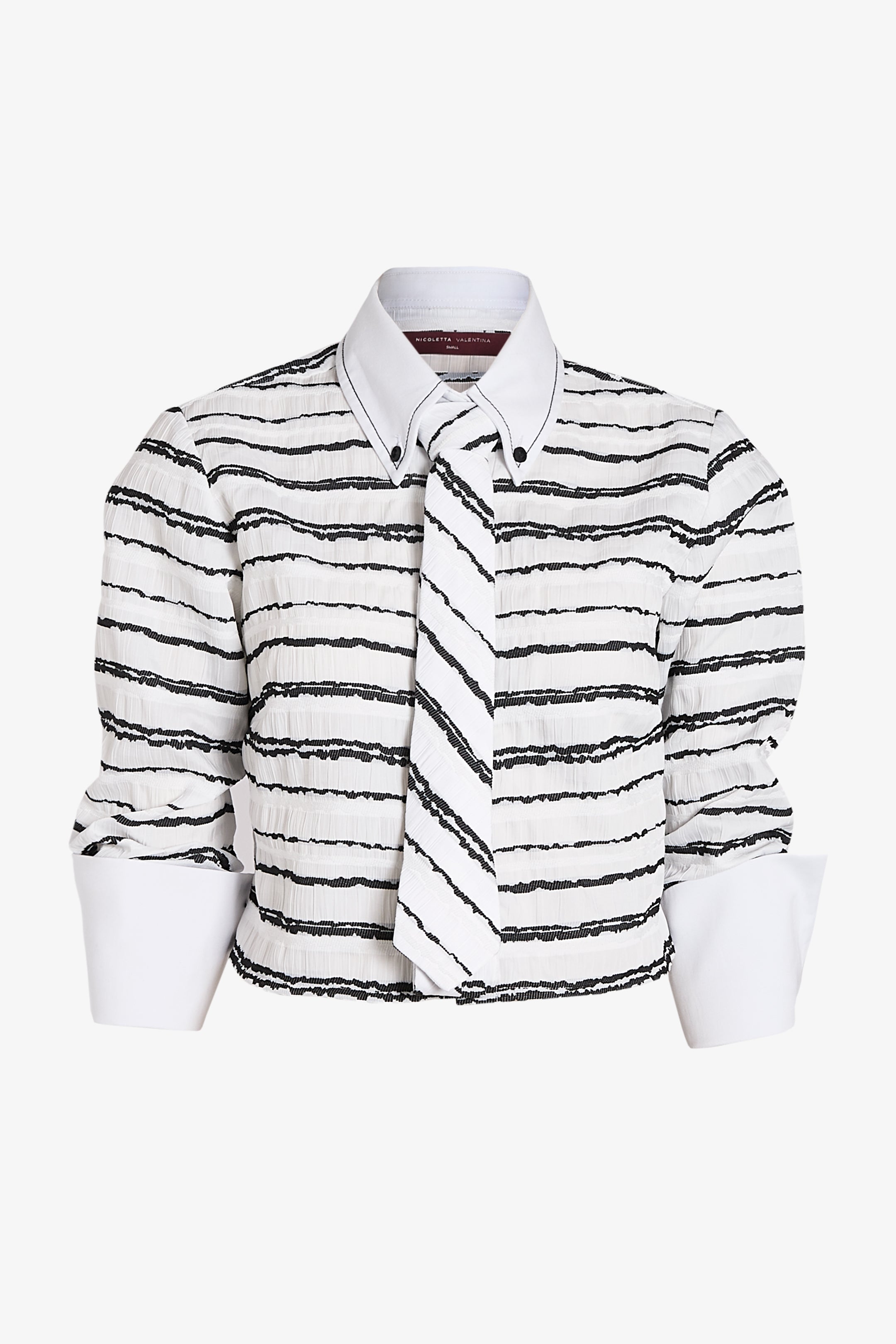 Blusa Harvey + corbata blanca corrugada