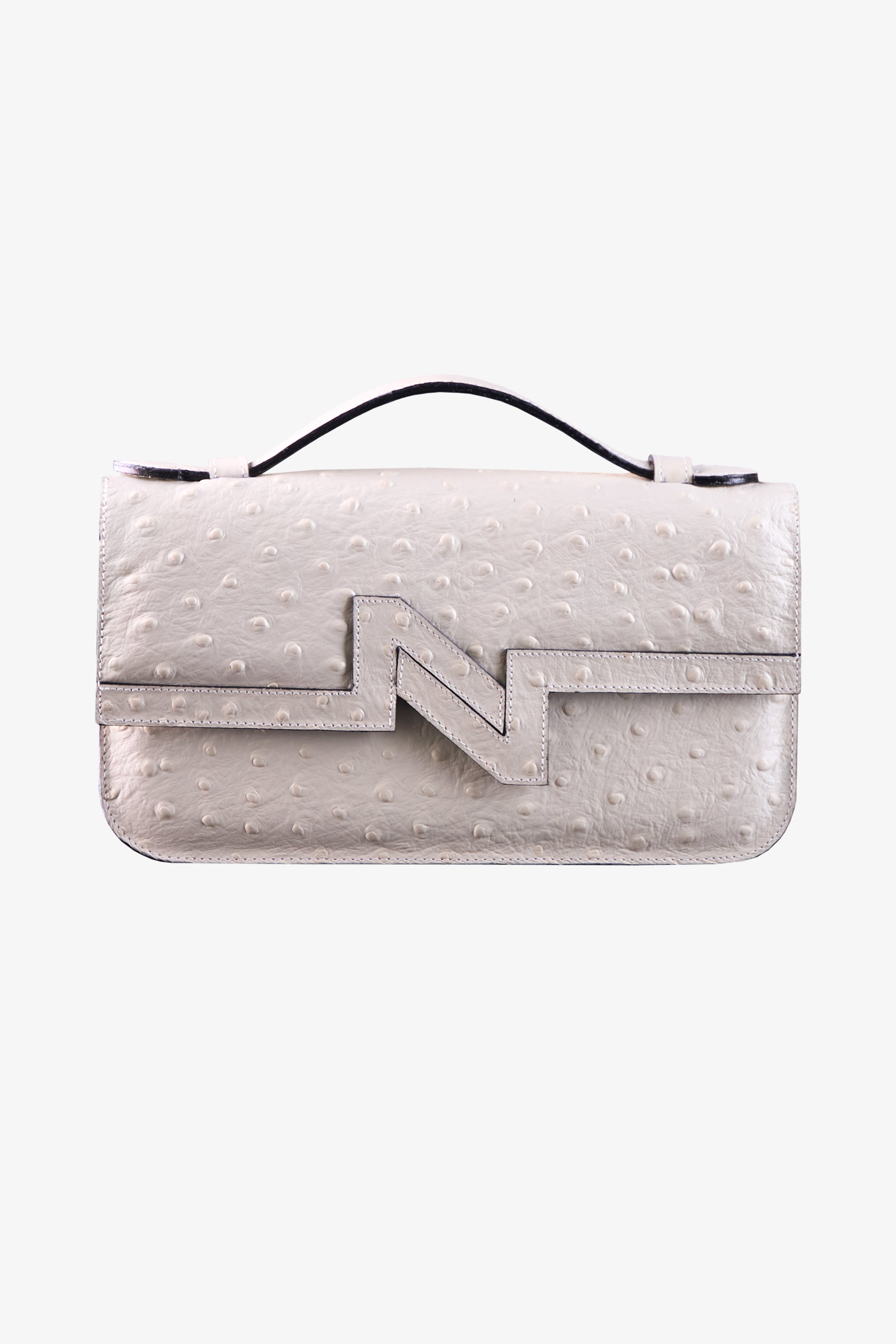 Cartera NV cuero croco white "M"