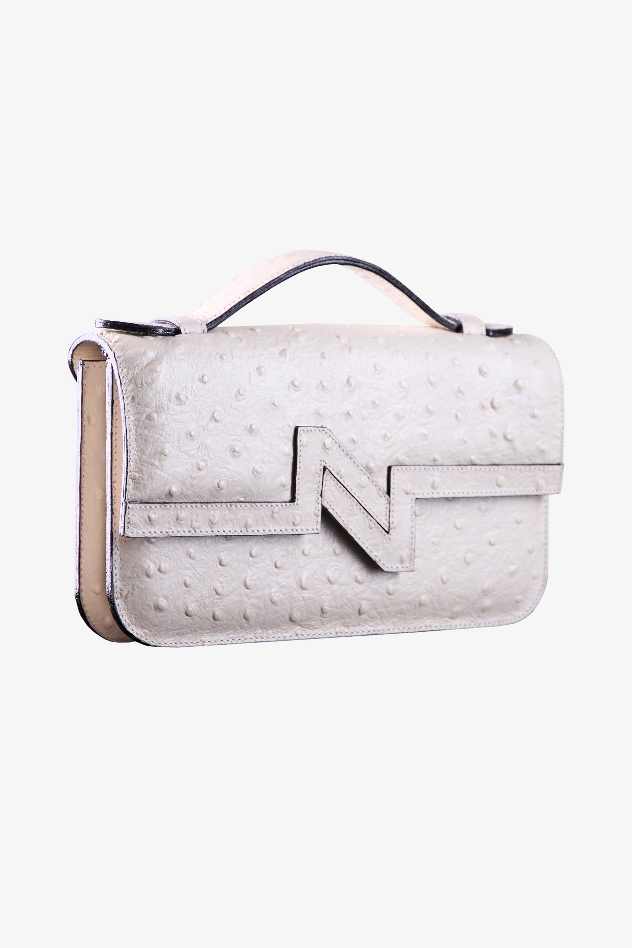 Cartera NV cuero croco white "S"