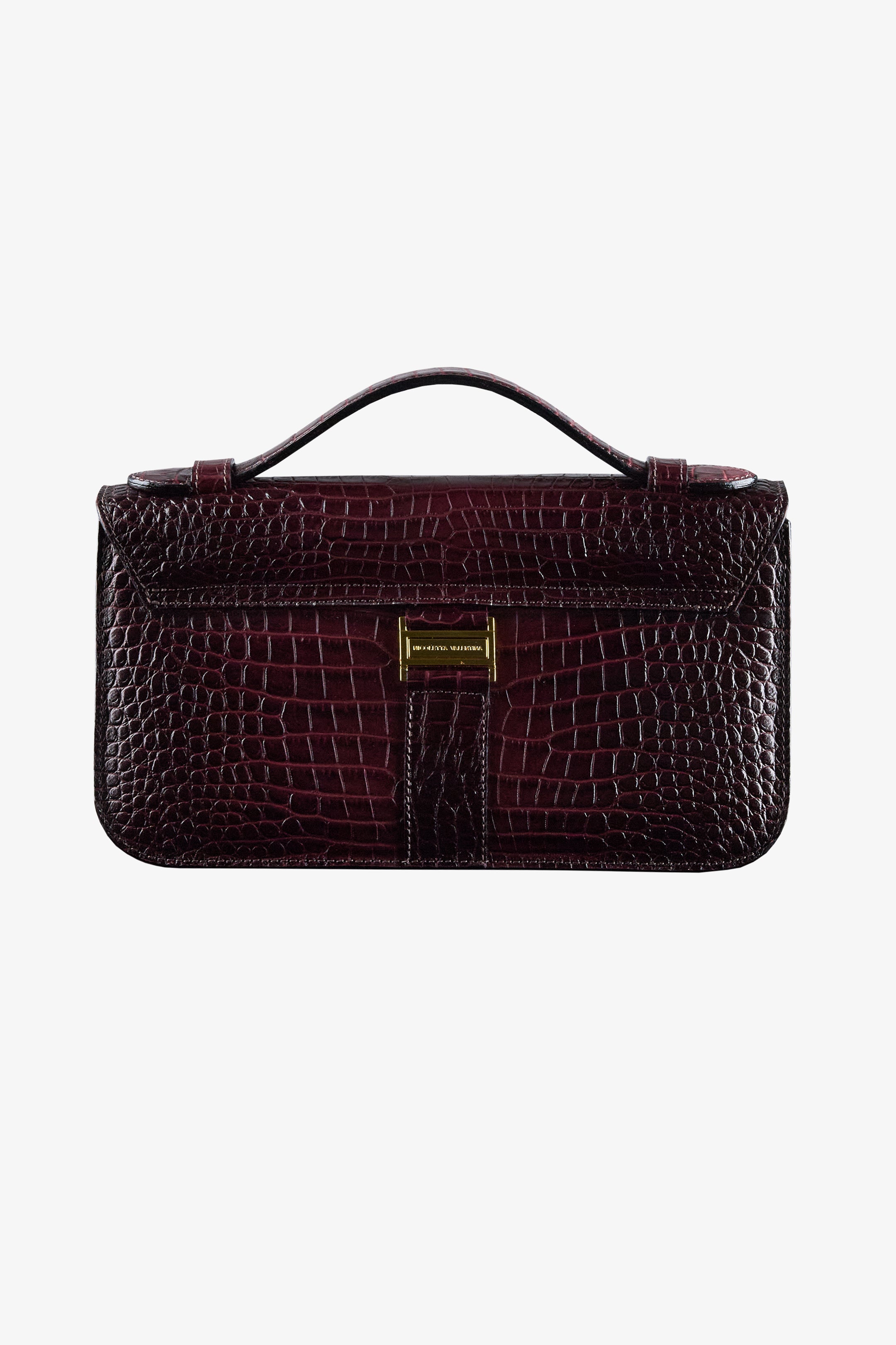 Cartera NV cuero burdeo "M"