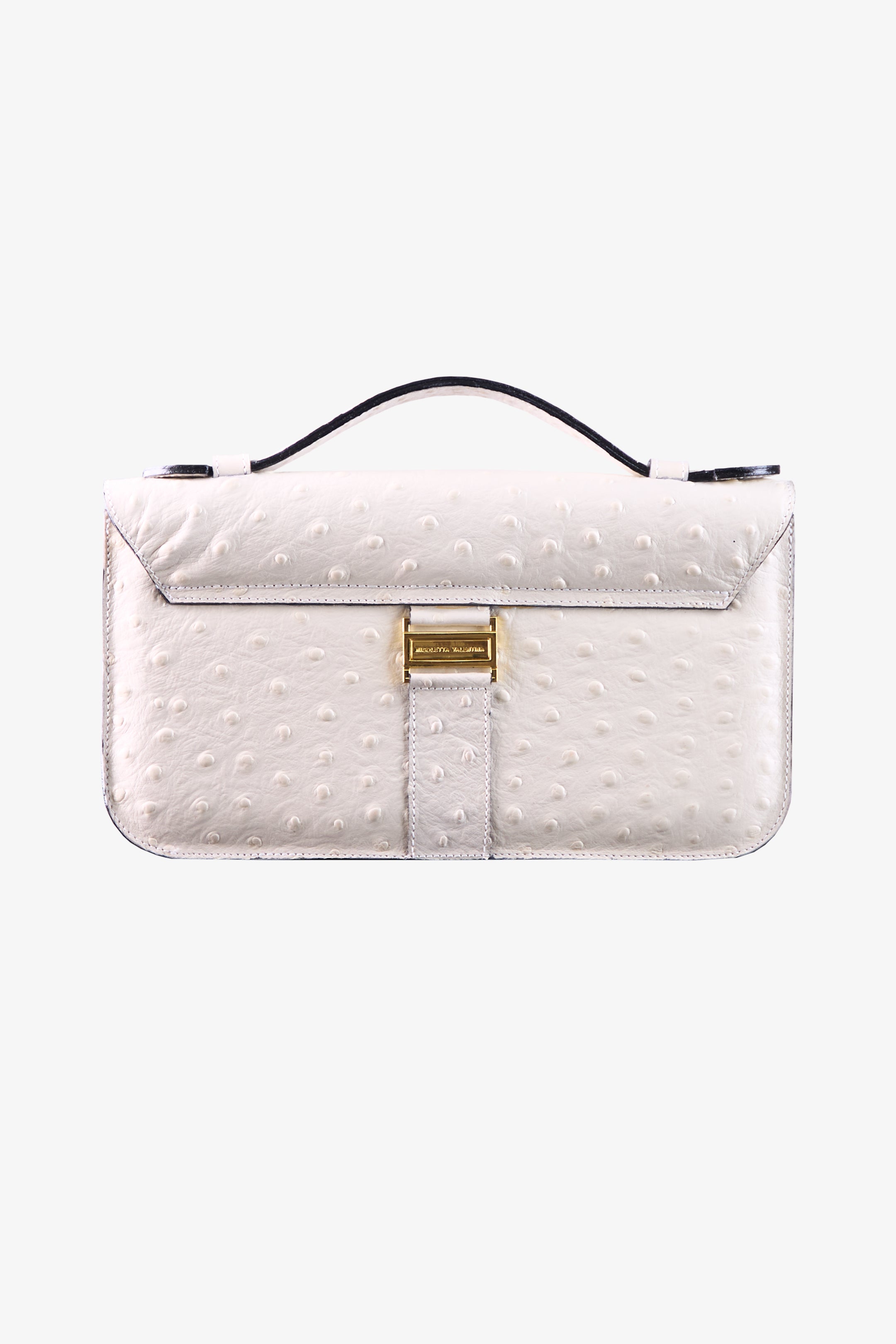 Cartera NV cuero croco white "M"