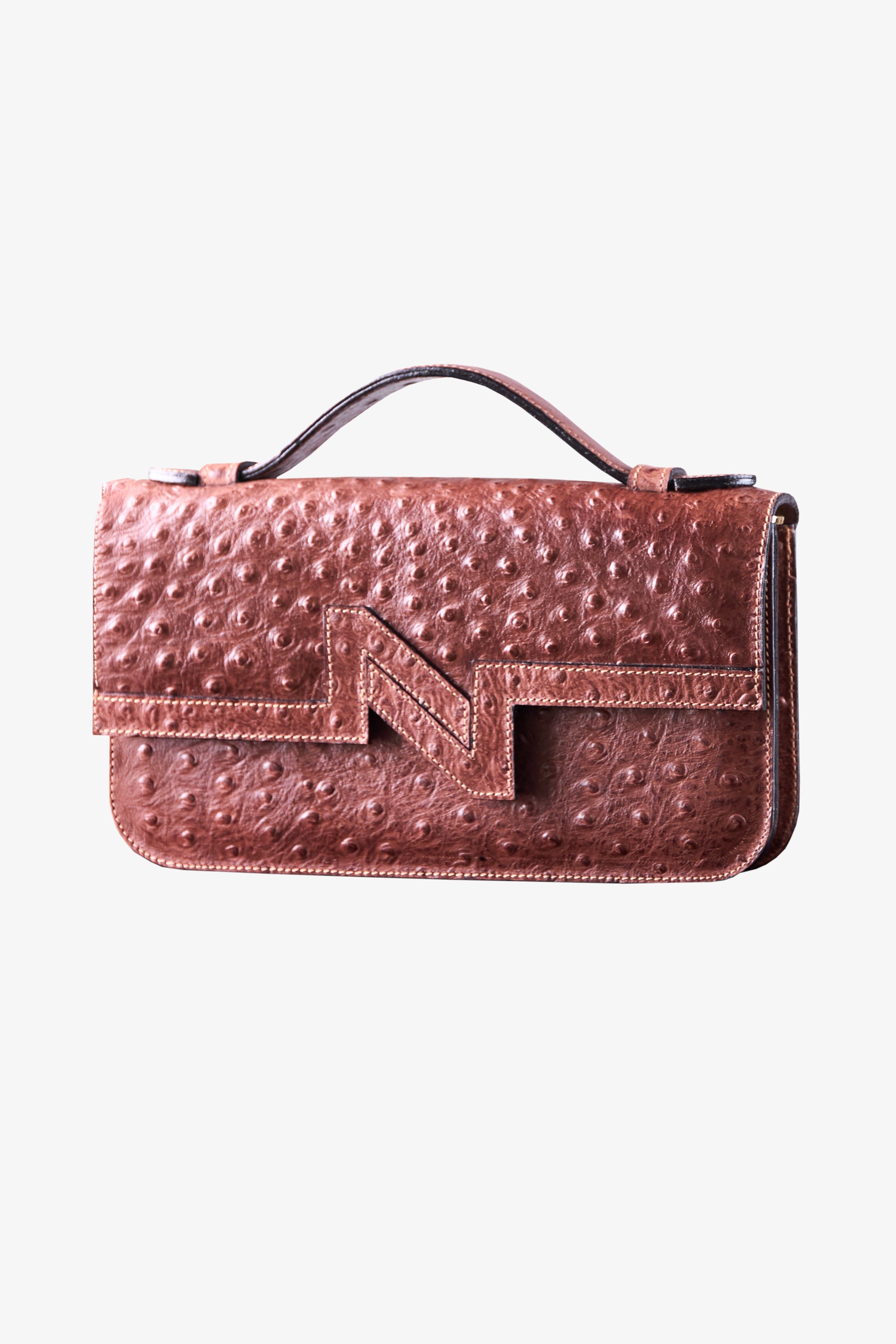 Cartera NV cuero croco cafe "L"