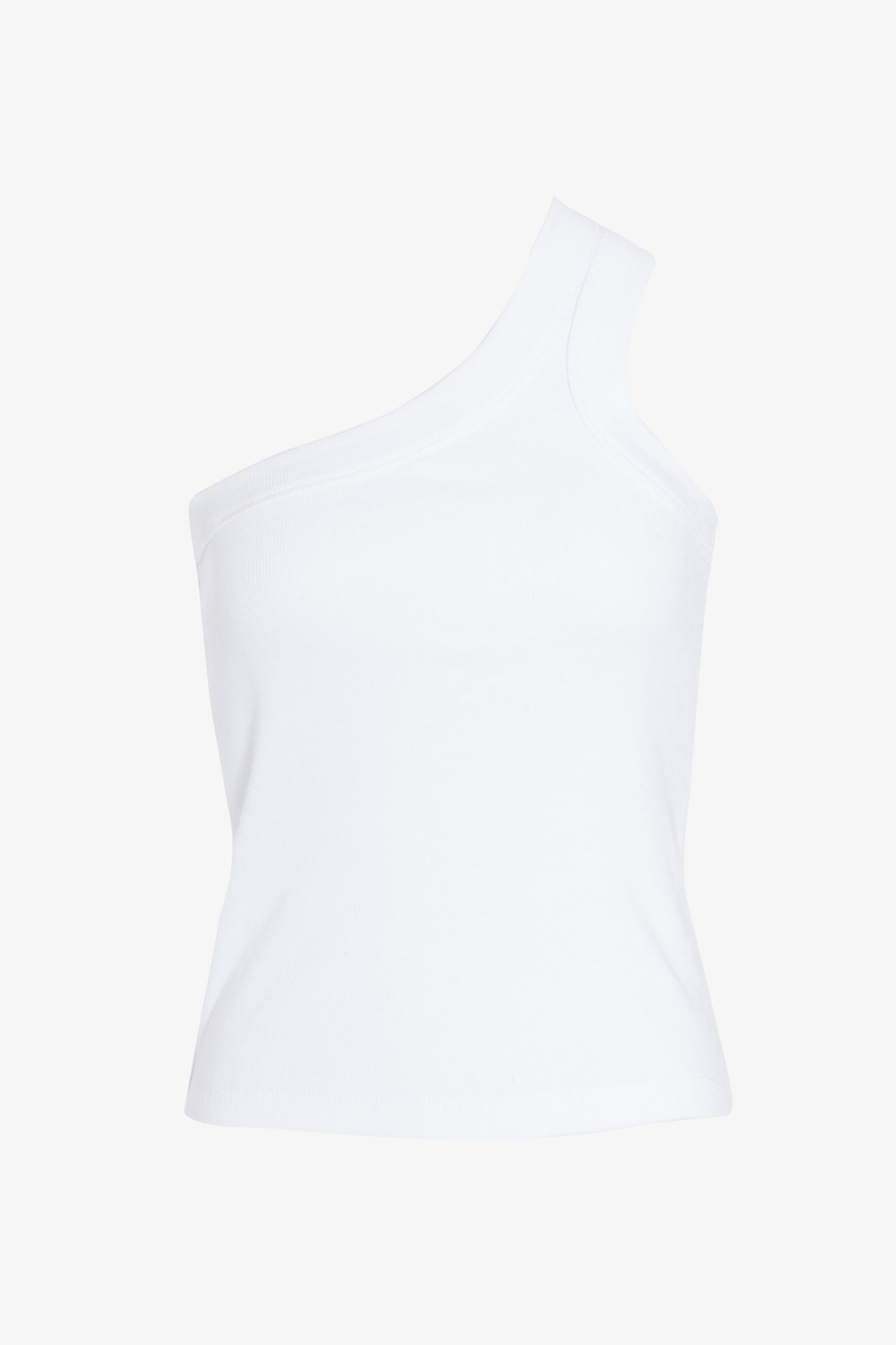 White Asymmetrical Capone Top