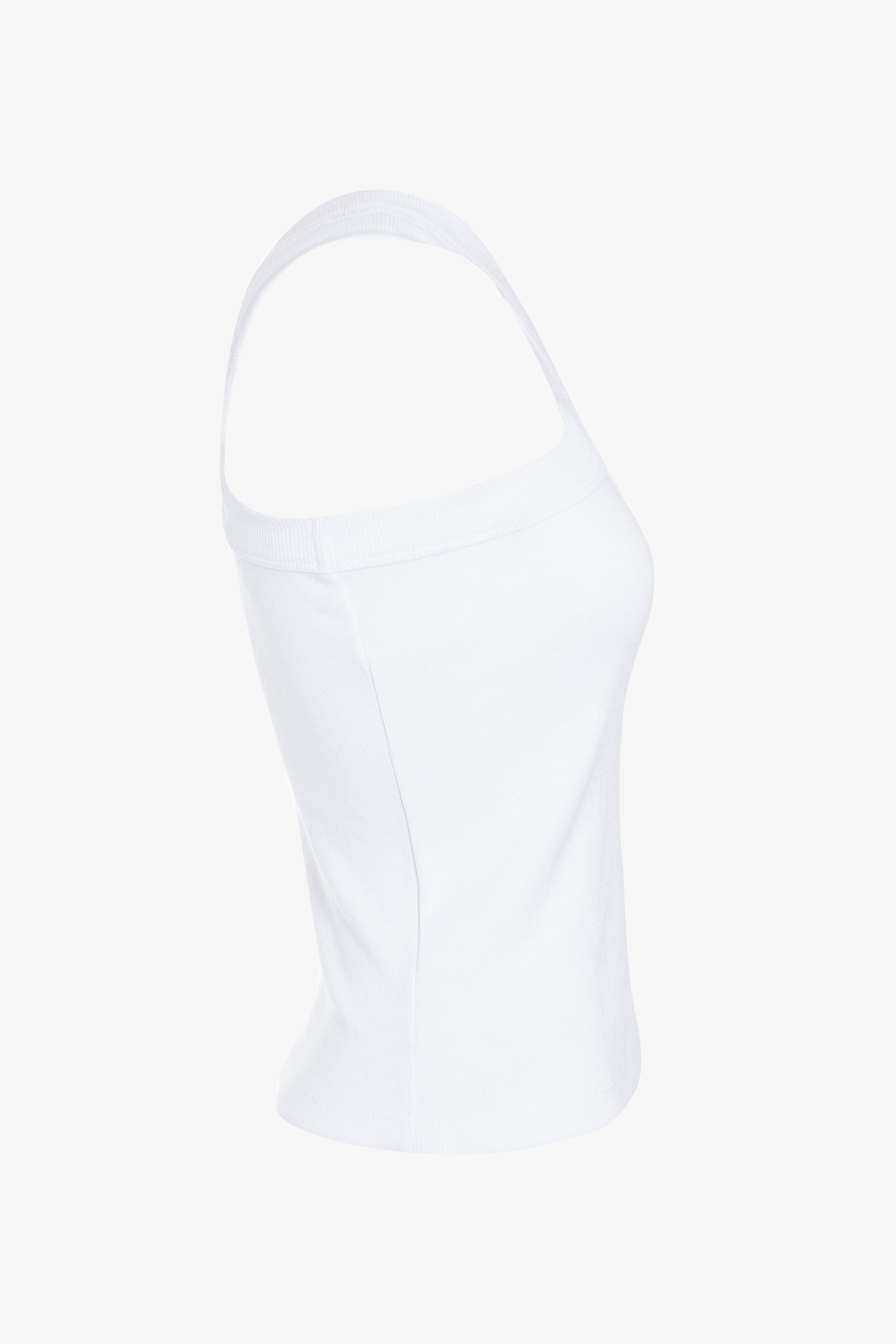 White Asymmetrical Capone Top